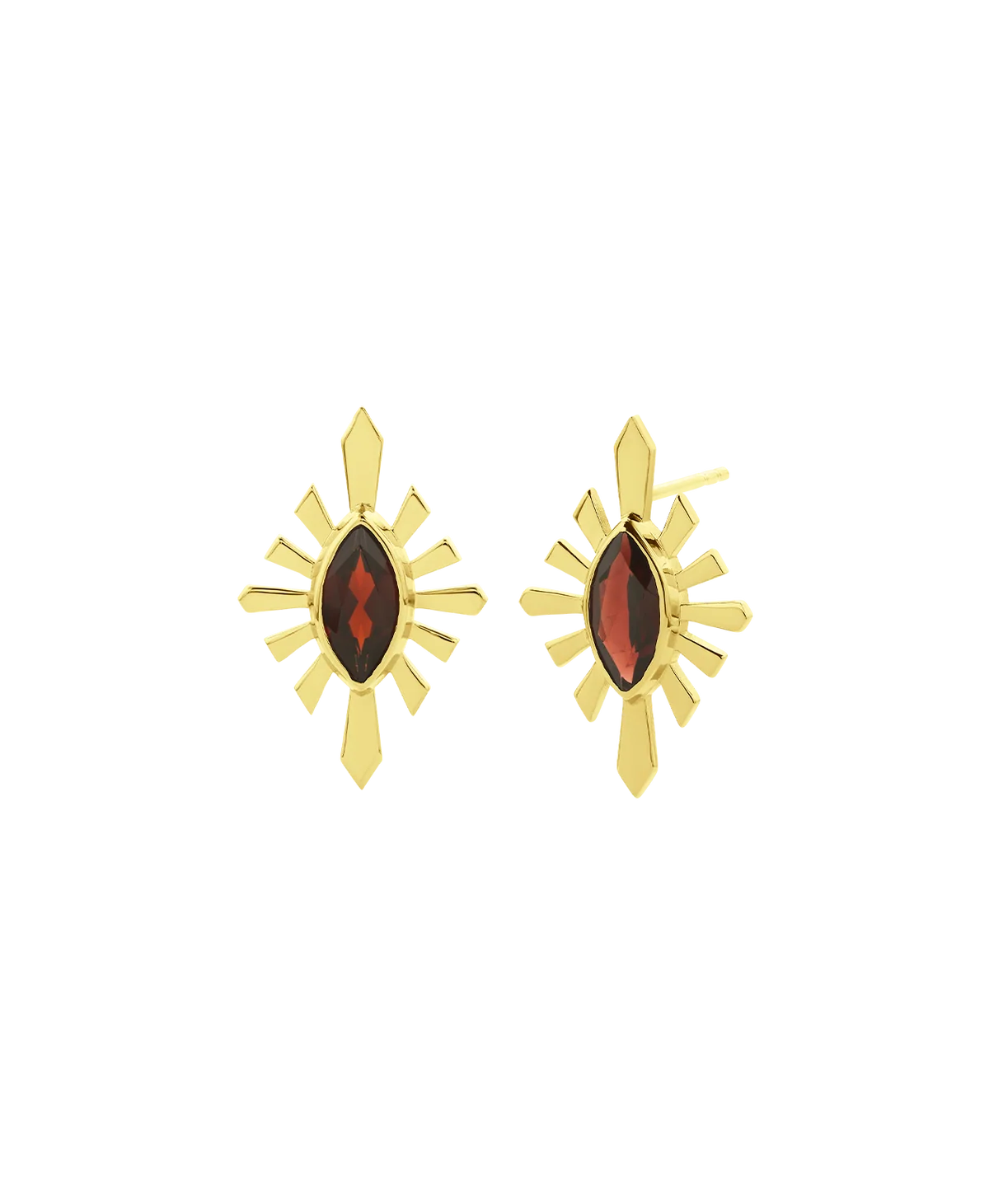 Sister Stud | 22k Gold Vermeil | Rhodolite Garnet