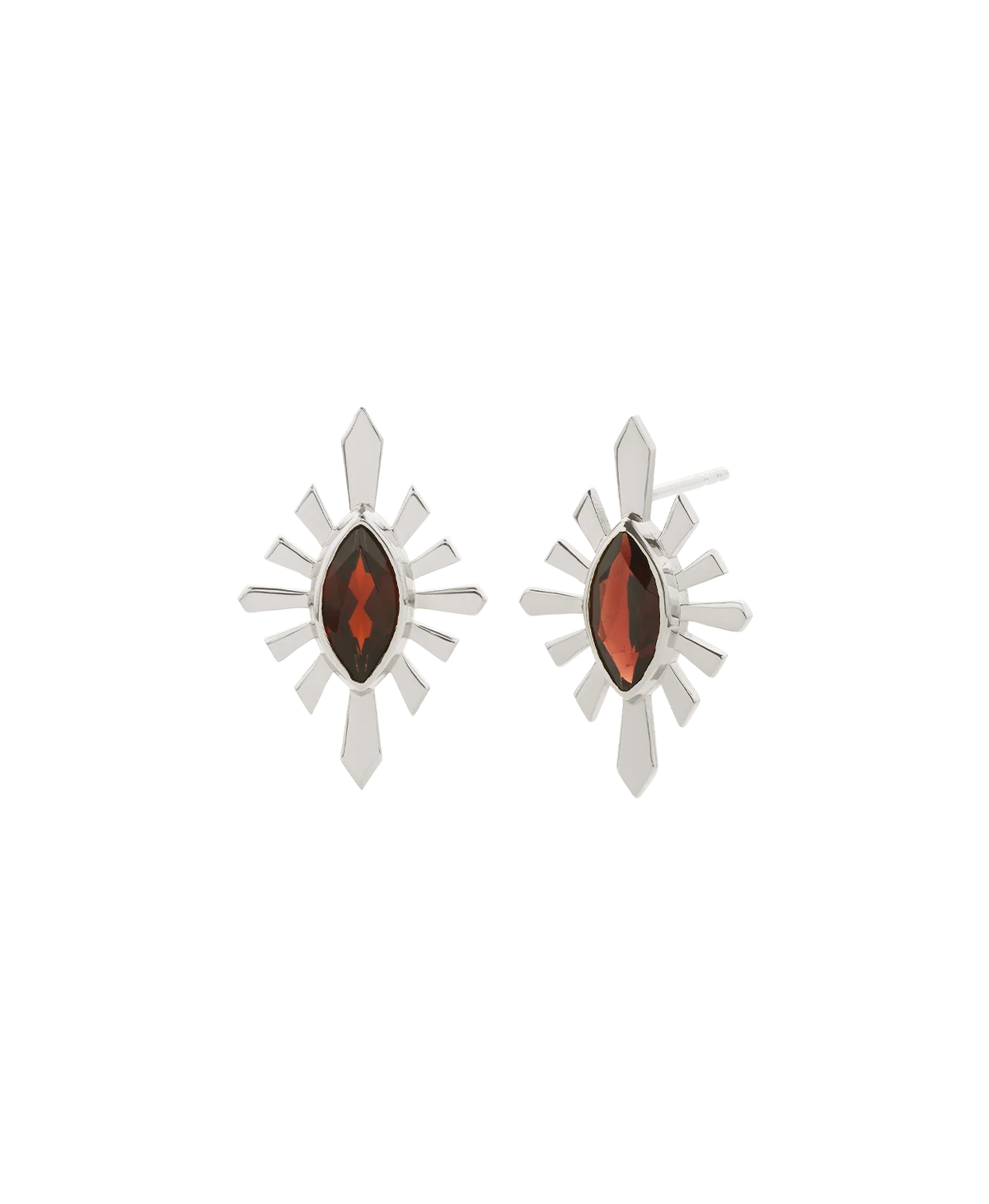 Sister Stud | 925 Sterling Silver | Rhodolite Garnet