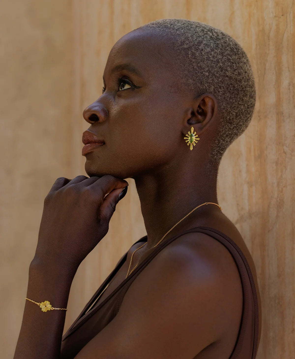 Sister Stud | 22k Gold Vermeil | Peridot