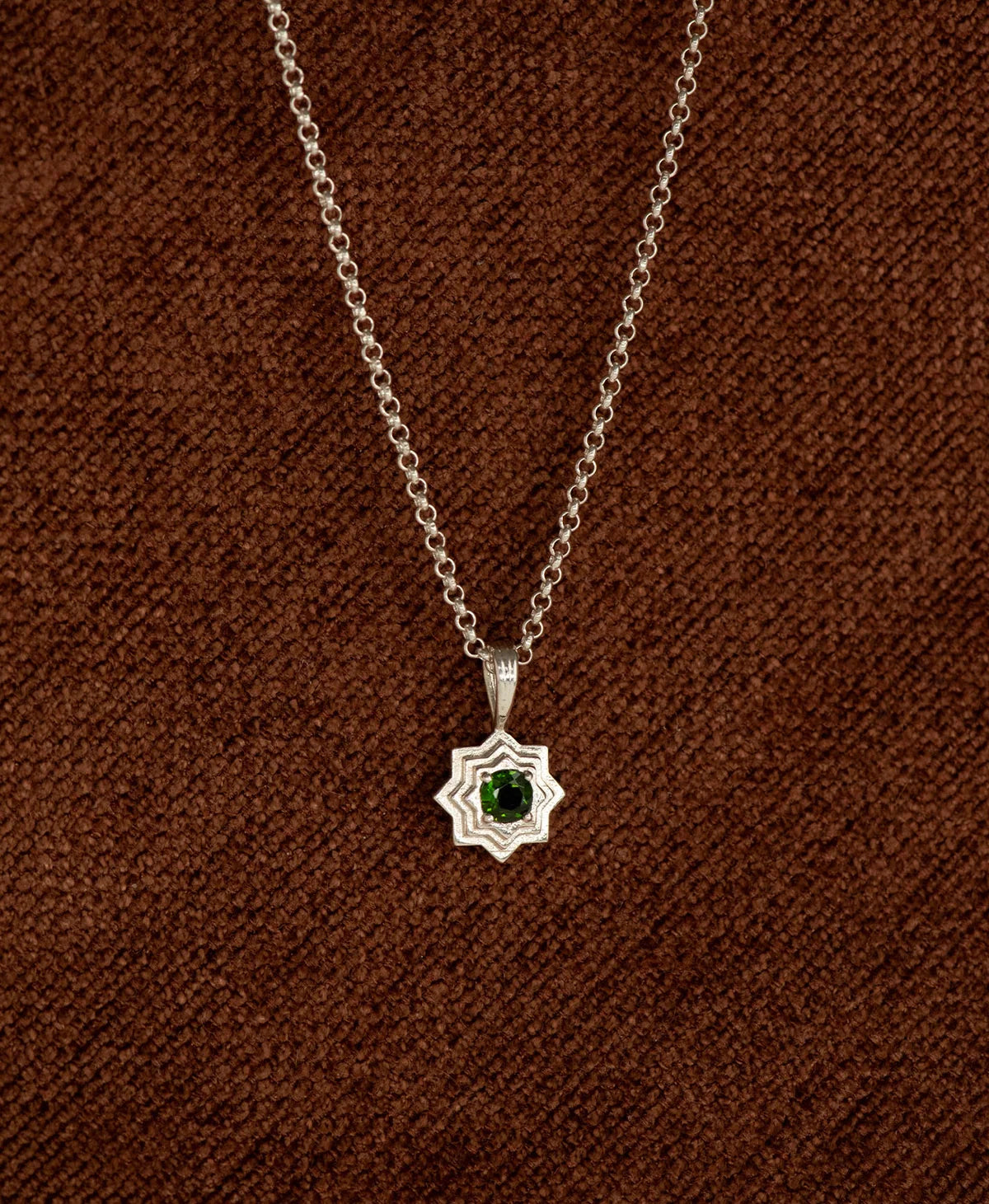 Sitara Necklace | 925 Sterling Silver | Chrome Diopside