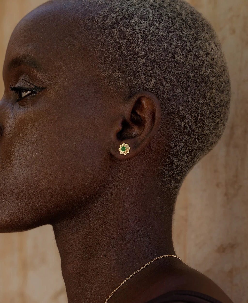 Sitara Stud | 22k Gold Vermeil | Chrome Diopside