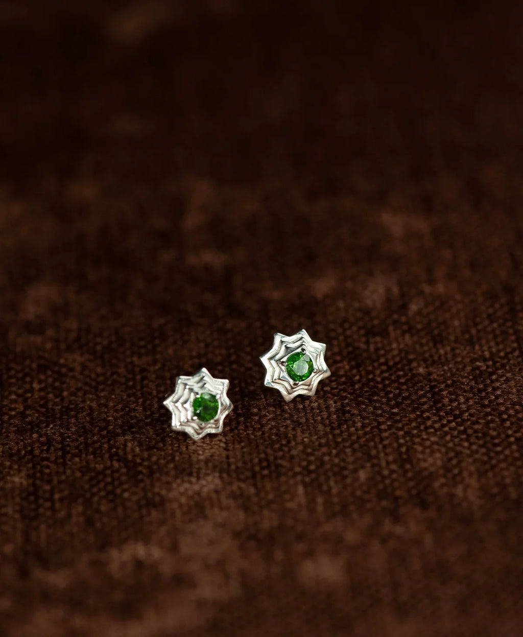 Sitara Stud | 925 Sterling Silver | Chrome Diopside