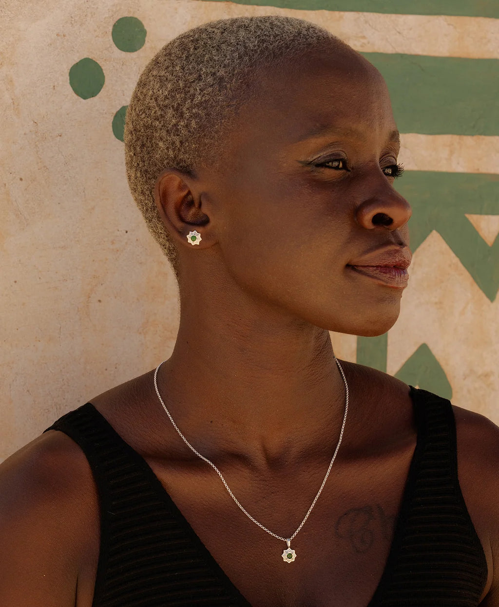 Sitara Stud | 925 Sterling Silver | Chrome Diopside