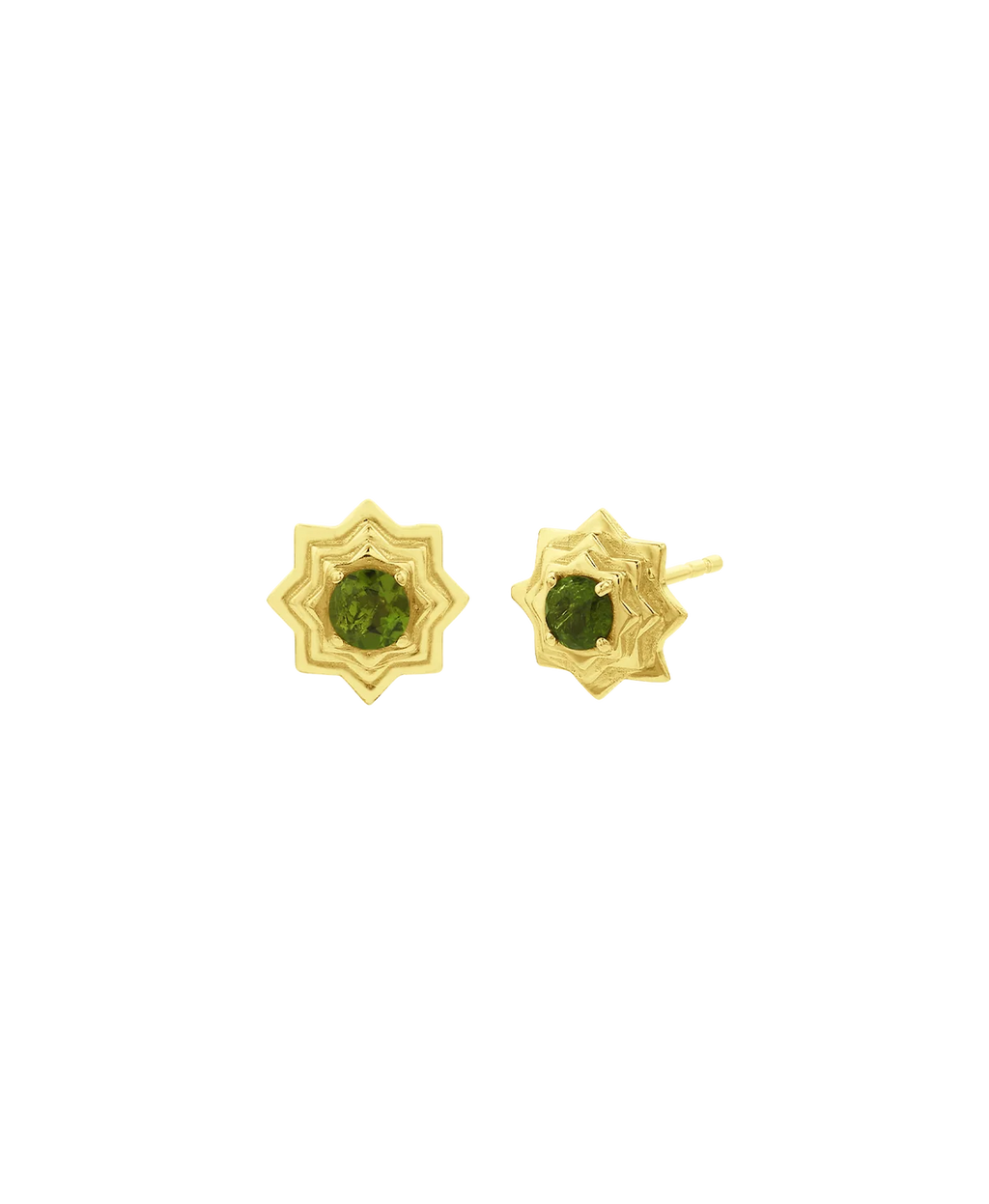 Sitara Stud | 22k Gold Vermeil | Chrome Diopside