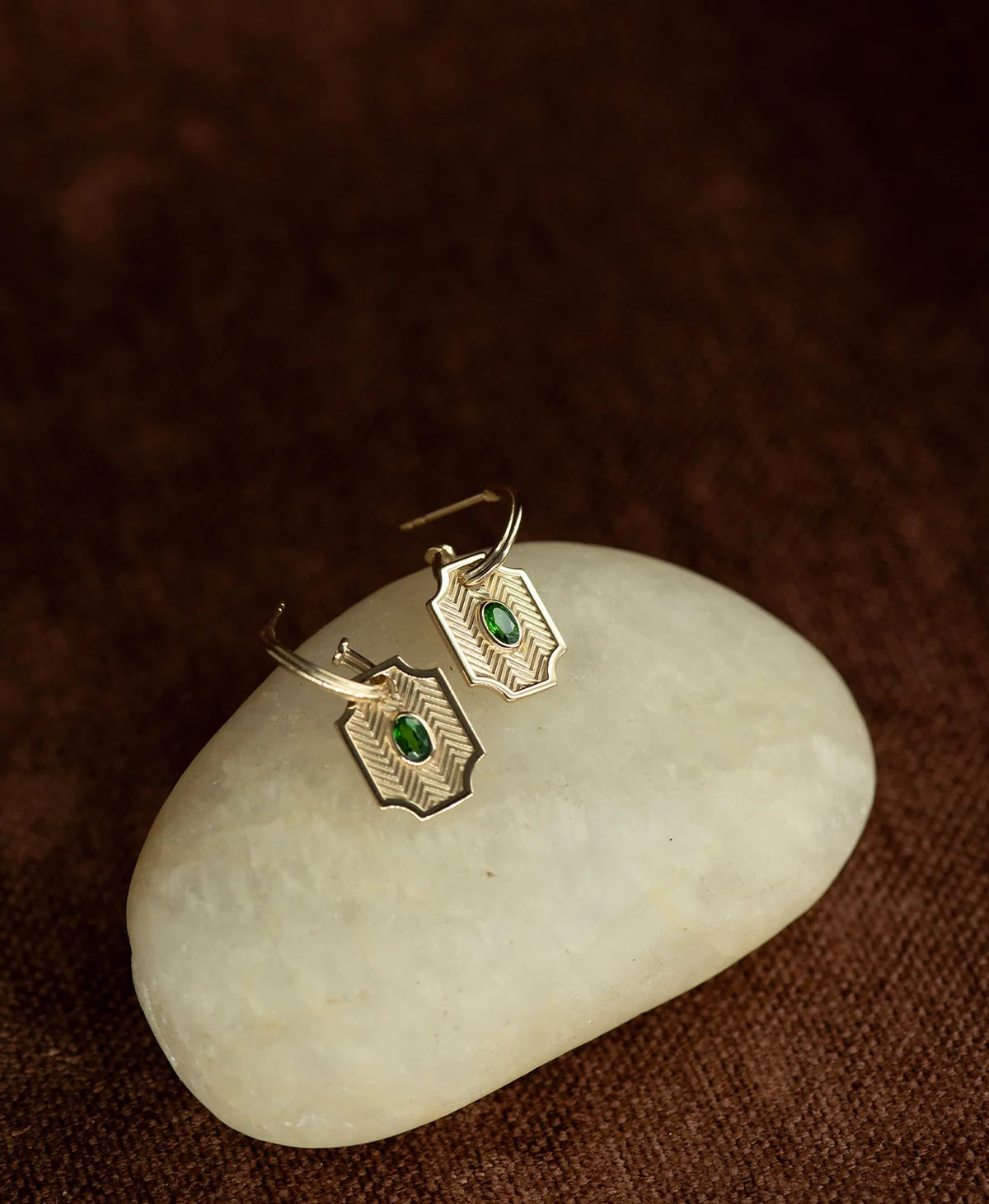 Soul Sister Hoop | 22k Gold Vermeil | Chrome Diopside