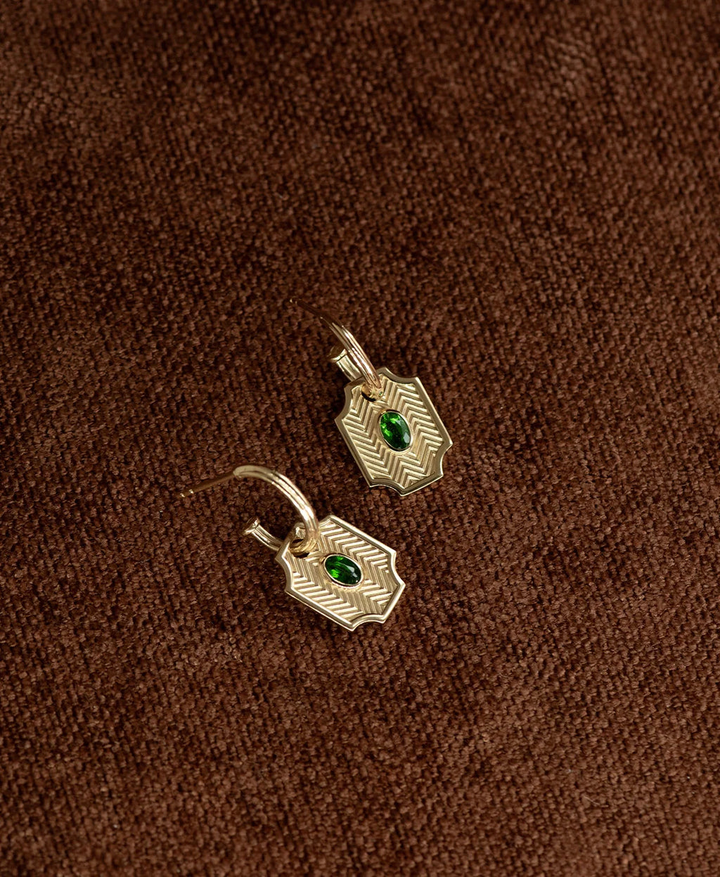 Soul Sister Hoop | 22k Gold Vermeil | Chrome Diopside
