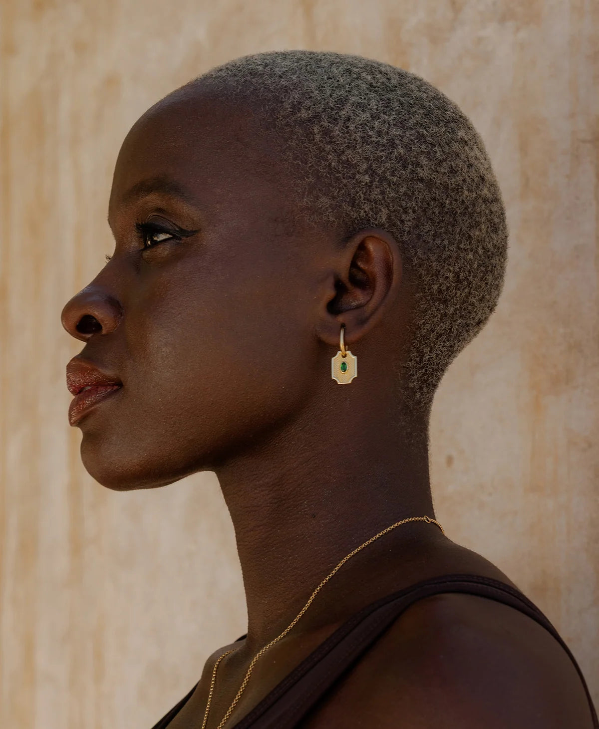 Soul Sister Hoop | 22k Gold Vermeil | Chrome Diopside