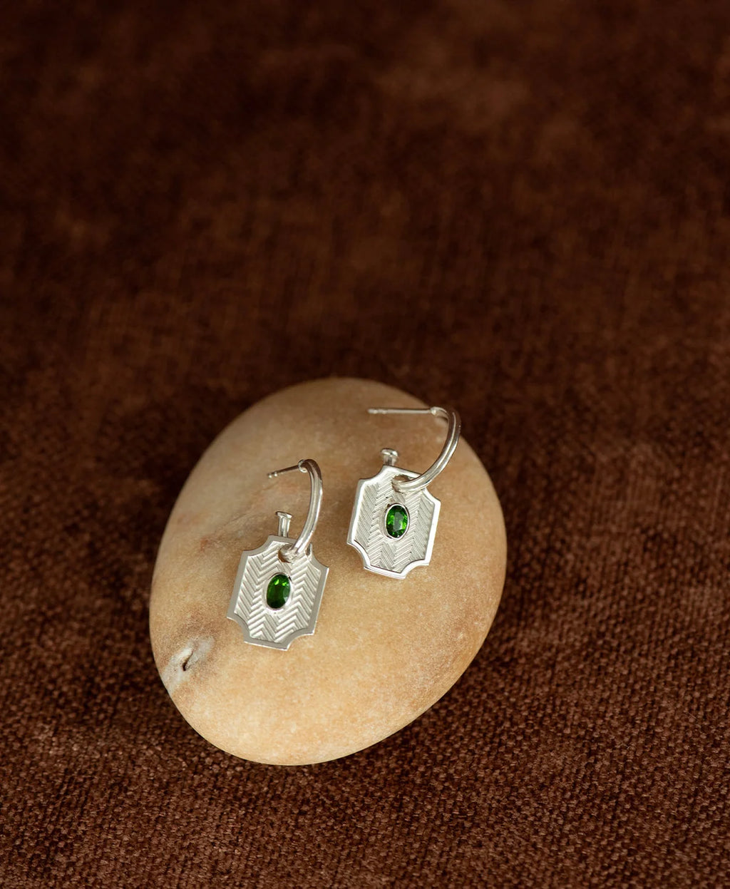 Soul Sister Hoop | 925 Sterling Silver | Chrome Diopside