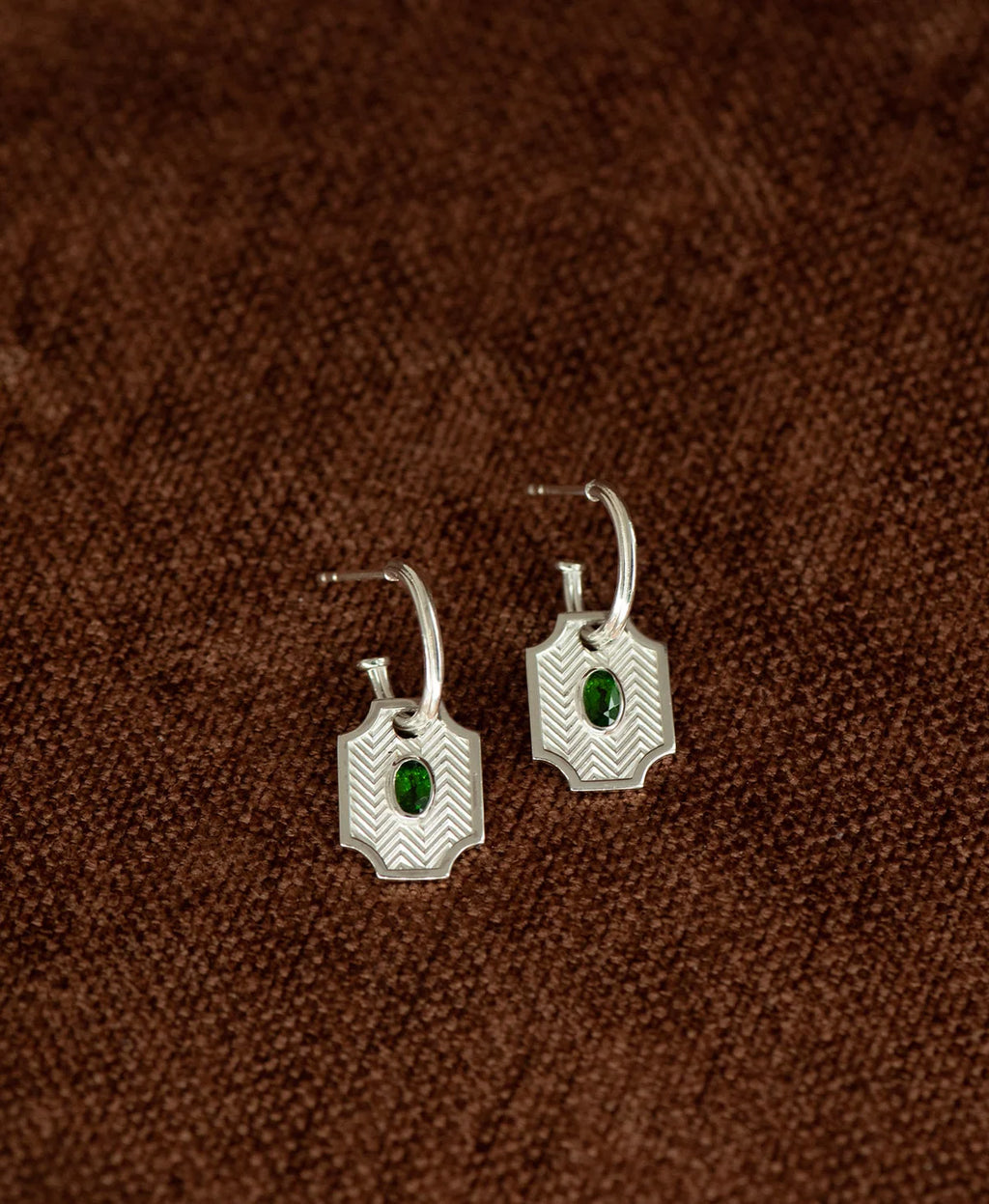 Soul Sister Hoop | 925 Sterling Silver | Chrome Diopside