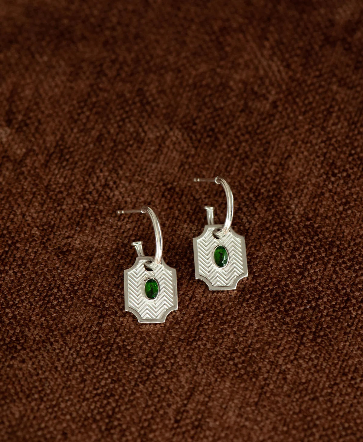 Soul Sister Hoop | 925 Sterling Silver | Chrome Diopside
