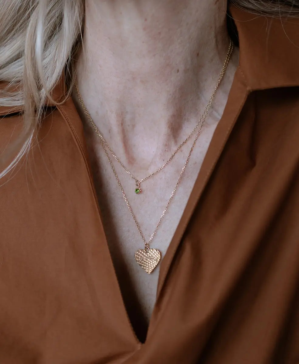 Stella Necklace | 22k Gold Plate | Chrome Diopside