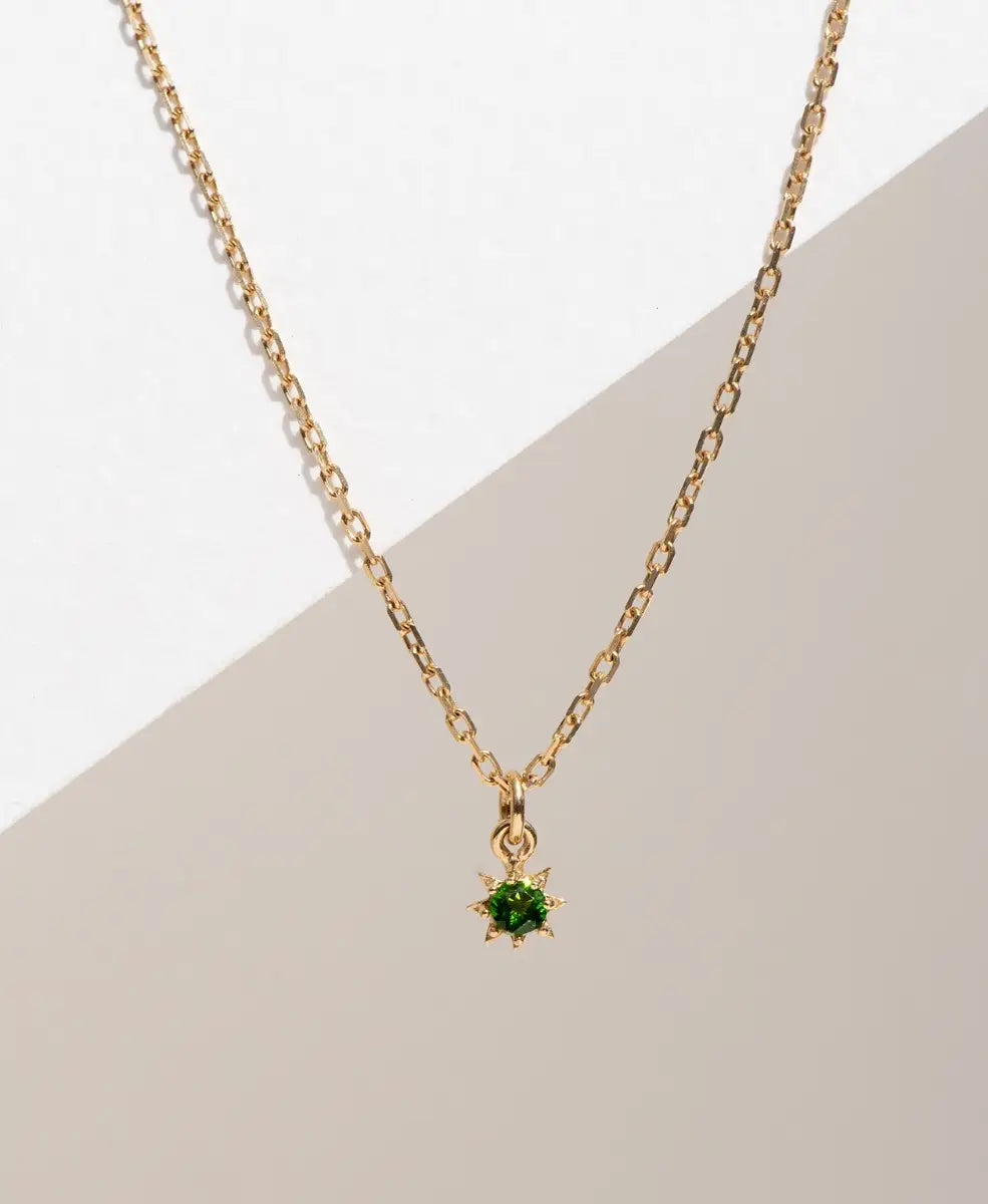 Stella Necklace | 22k Gold Plate | Chrome Diopside