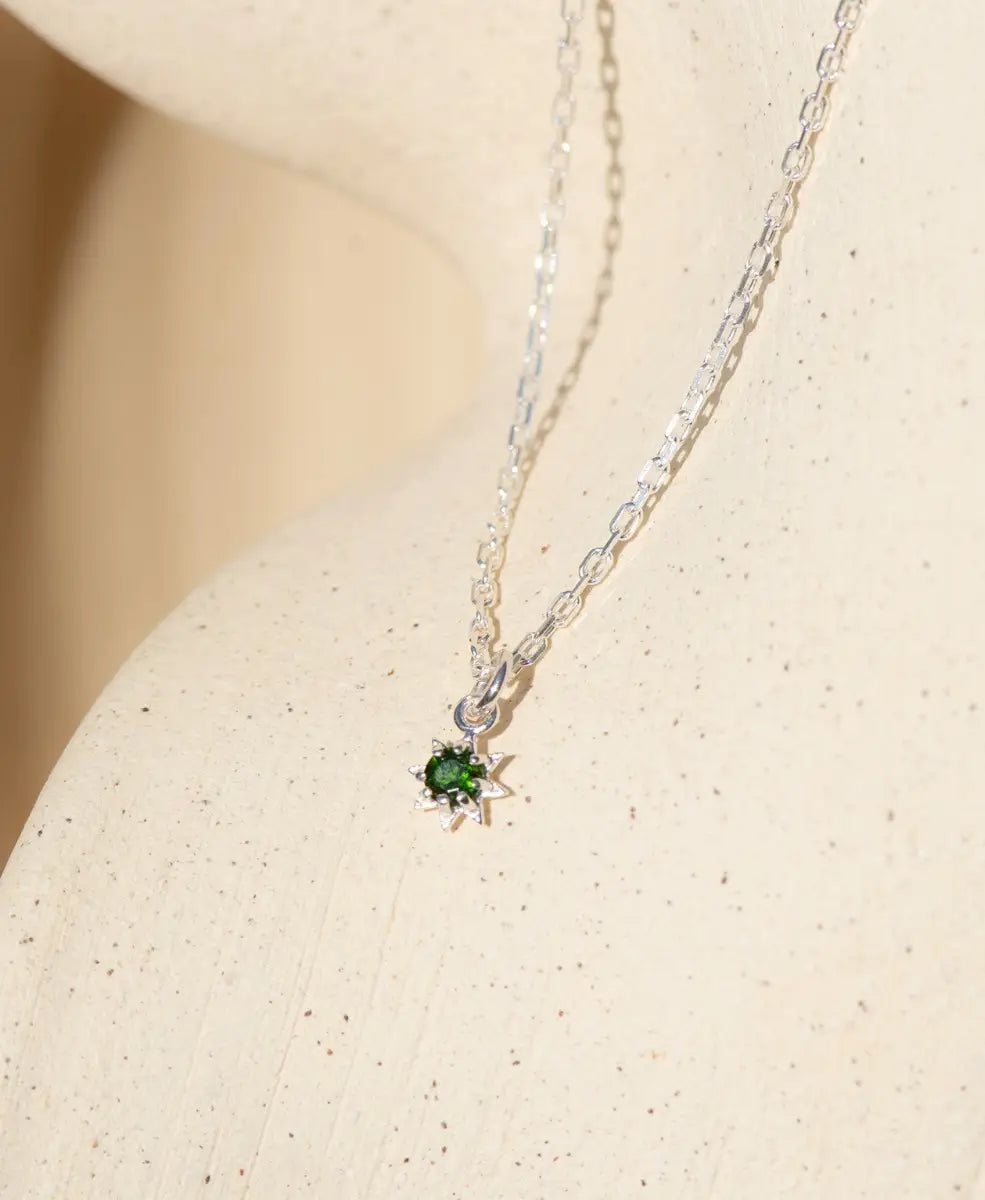 Stella Necklace | Sterling Silver | Chrome Diopside