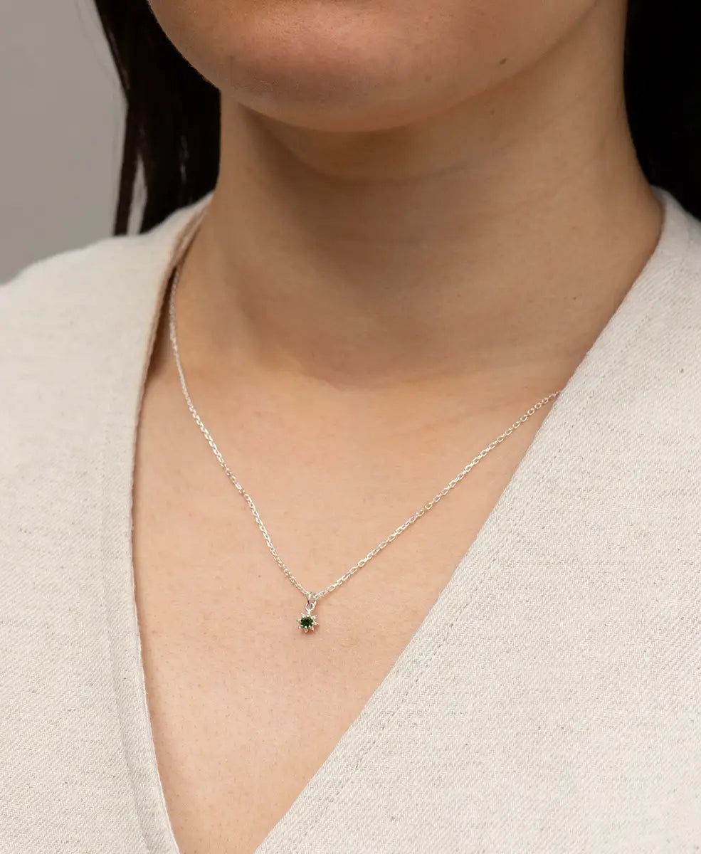 Stella Necklace | Sterling Silver | Chrome Diopside