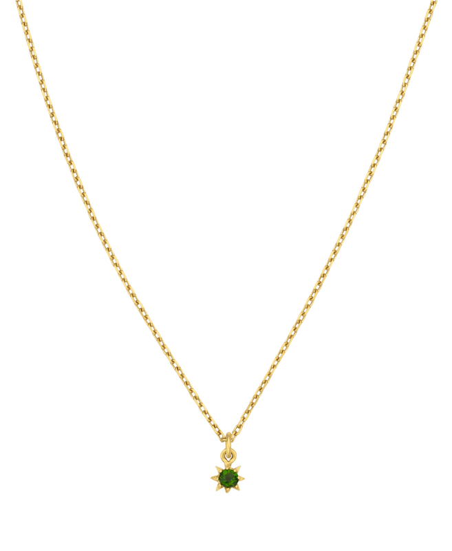 Stella Necklace | 22k Gold Plate | Chrome Diopside