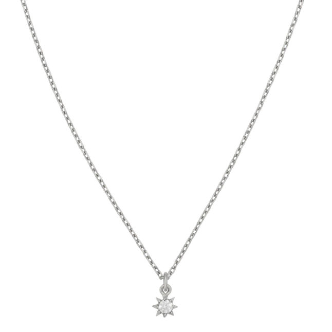 Stella Necklace | Sterling Silver | White Zircon