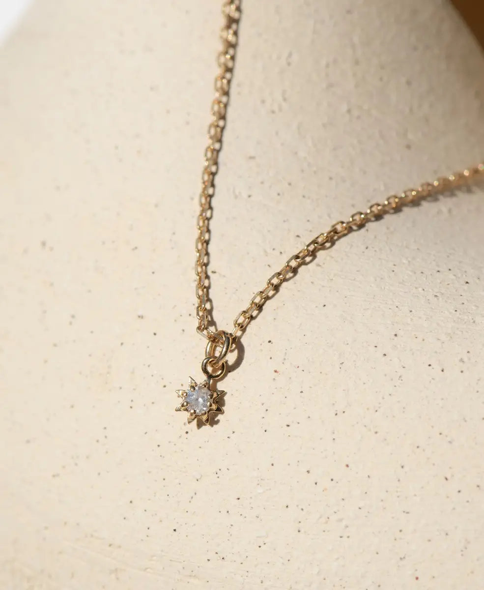 Stella Necklace | 22k Gold Plate | White Zircon