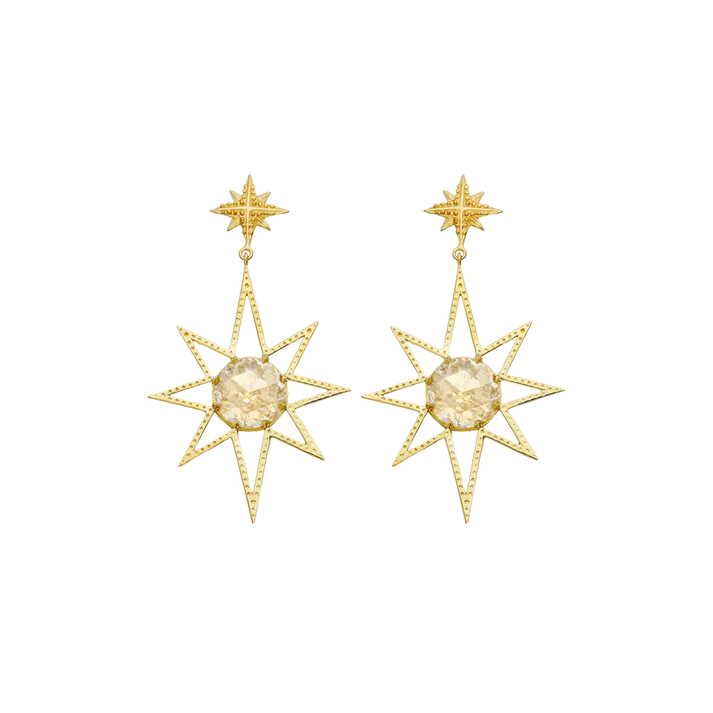 Sunburst Earrings | 22k Gold Vermeil & Lemon Quartz