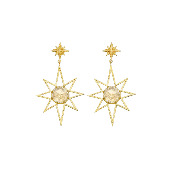 Sunburst Earrings | 22k Gold Vermeil & Lemon Quartz