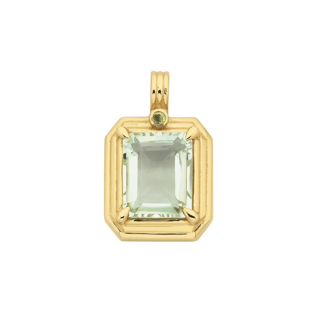 Thea Charm | 22k Gold Vermeil & Green Amethyst