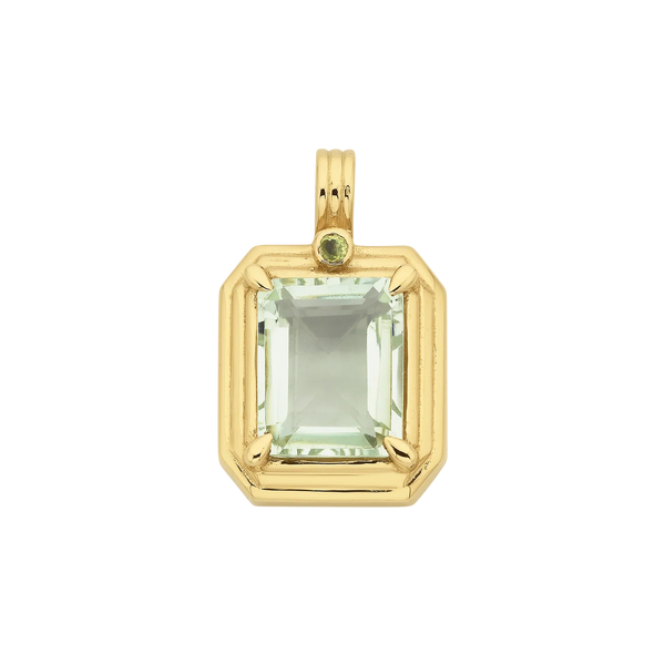 Thea Charm | 22k Gold Vermeil & Green Amethyst