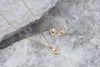 Violet Earrings with Rose Quartz | 22k Gold Plate