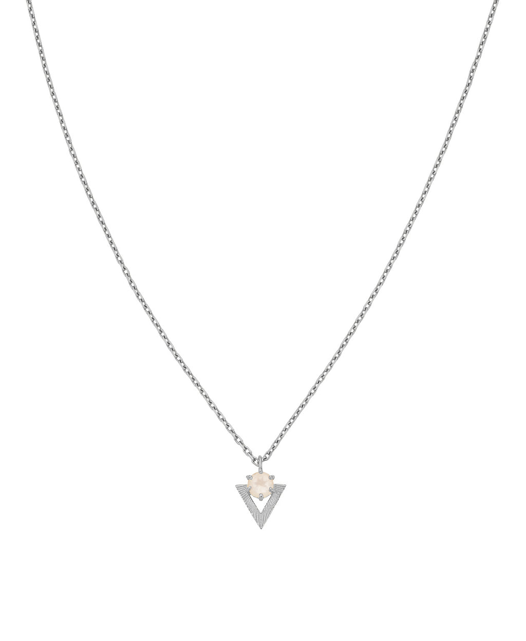 Violet Necklace with Rose Quartz | Sterling Silver