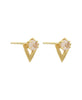 Violet Earrings with Rose Quartz | 22k Gold Plate