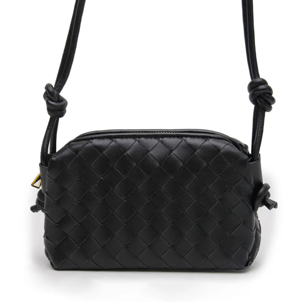 Woven Dumpling Bag | Black