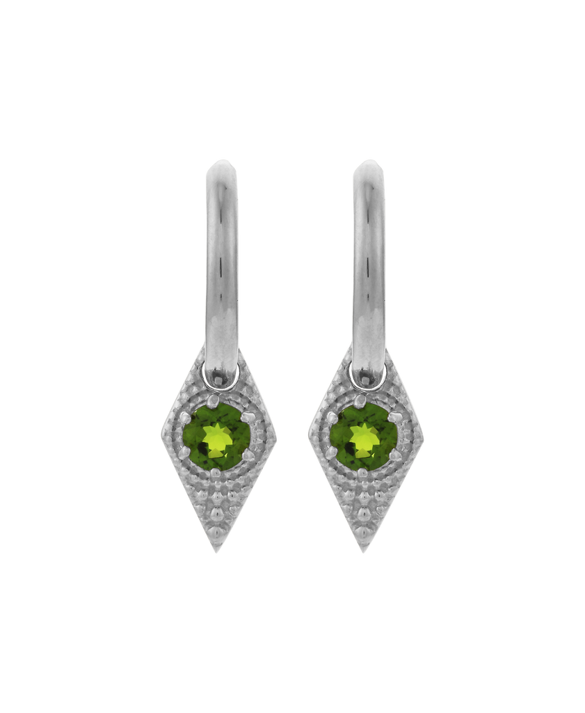 Zinnia Earrings with Chrome Diopside | Sterling Silver