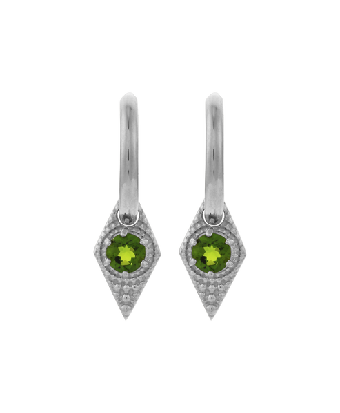 Zinnia Earrings with Chrome Diopside | Sterling Silver