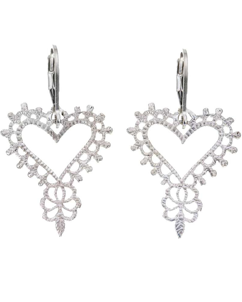 Gypsy Heart Earrings | Silver