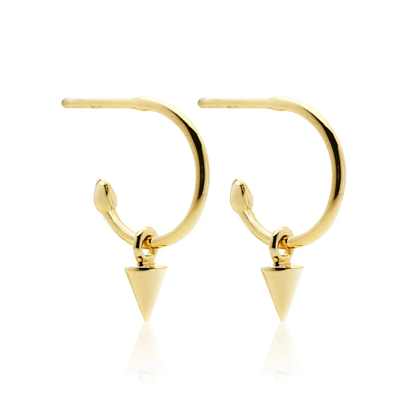 Superfine Mini Spike Hoops | Gold