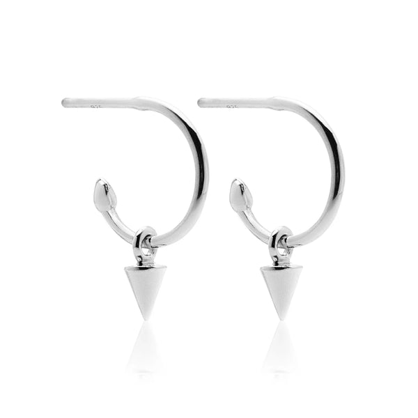 Superfine Mini Spike Hoops | Silver