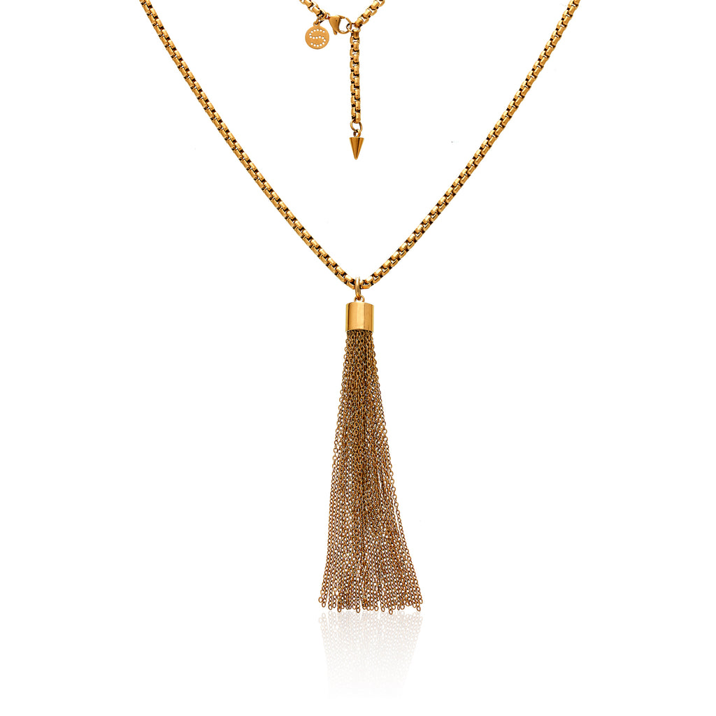 Manhattan Tassel Necklace | Gold