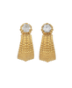 Sundar Earrings | White Zircon | 22K Gold Plated